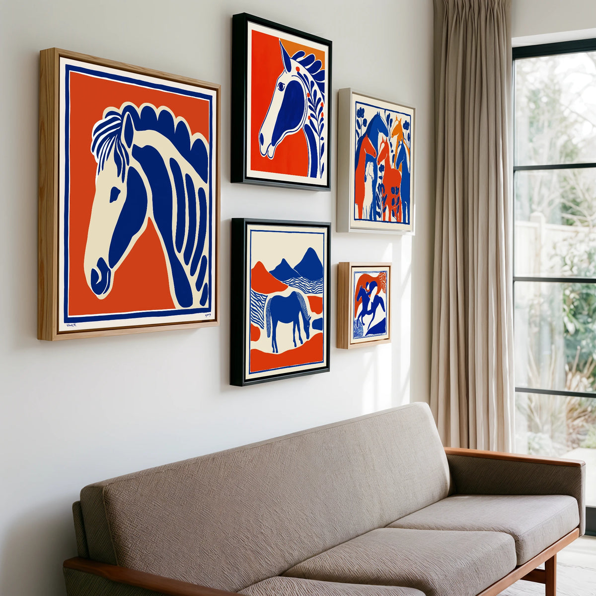 Gallery wall of art by Matilda Graves