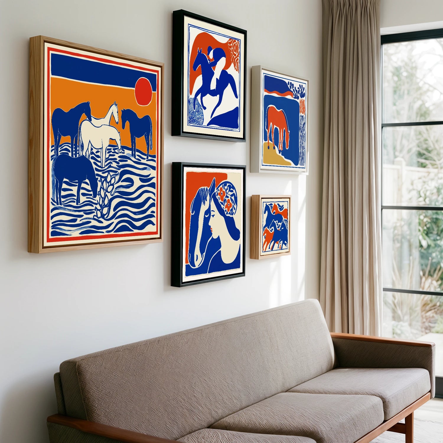 Gallery wall of art by Matilda Graves