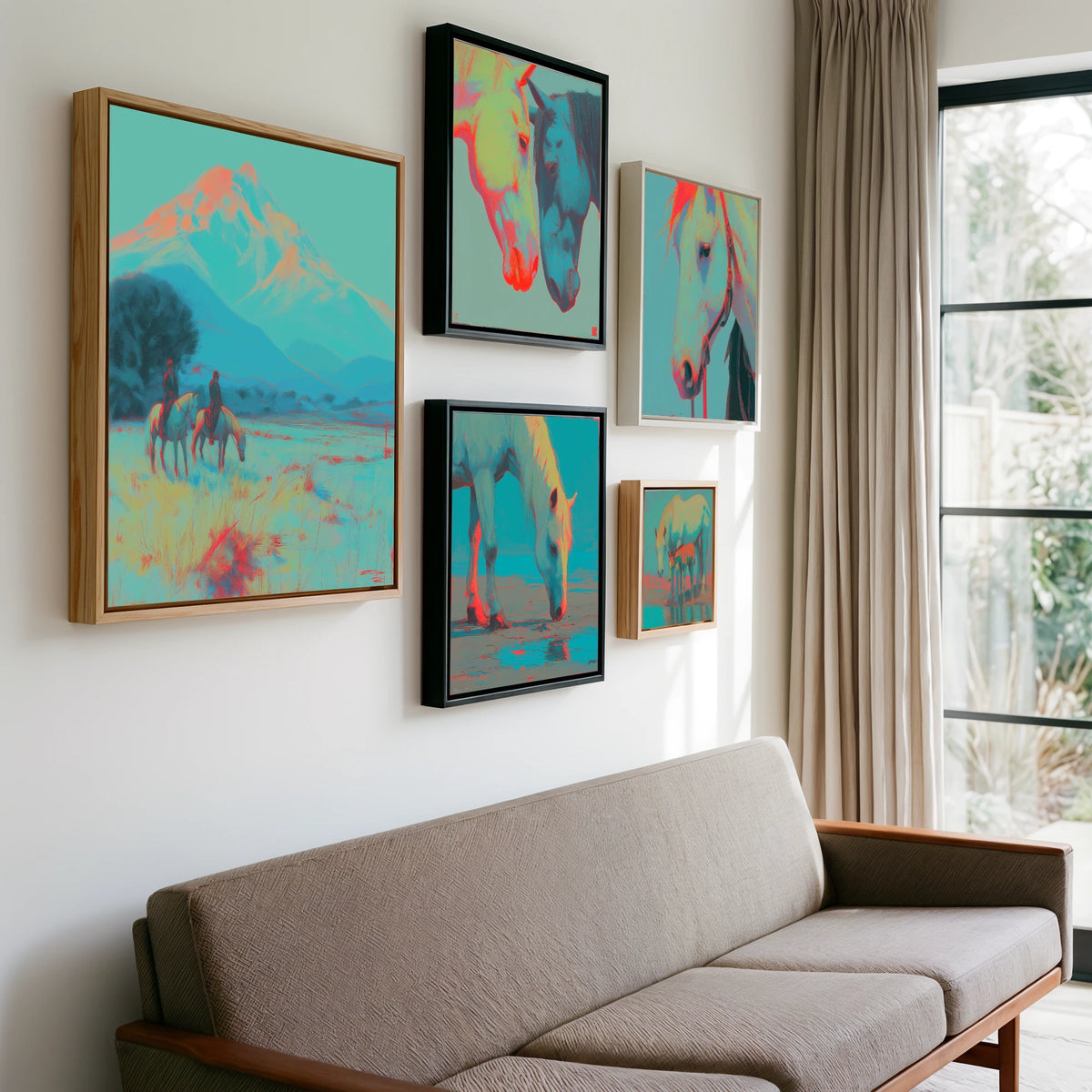 Gallery wall of art by Evelyn Banks