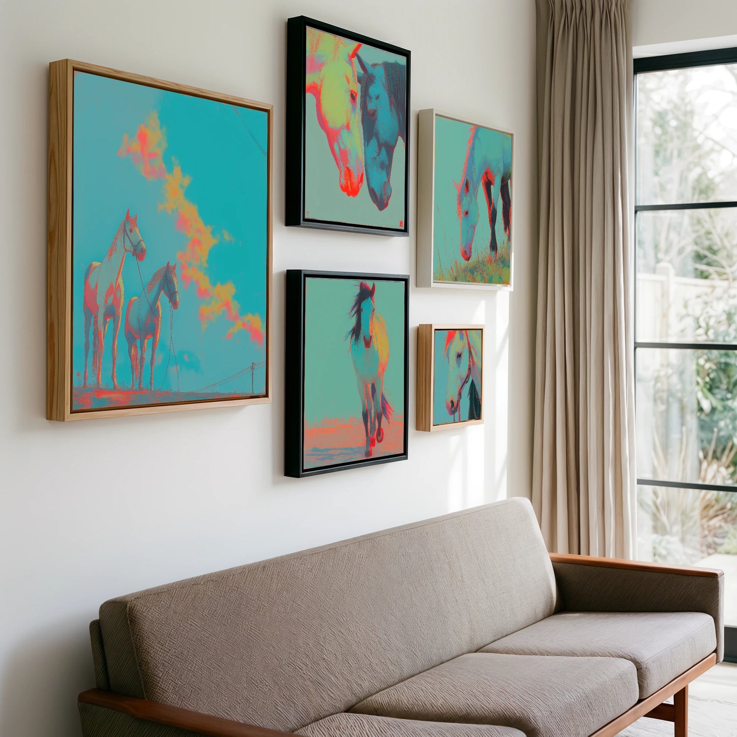 Gallery wall of art by Evelyn Banks