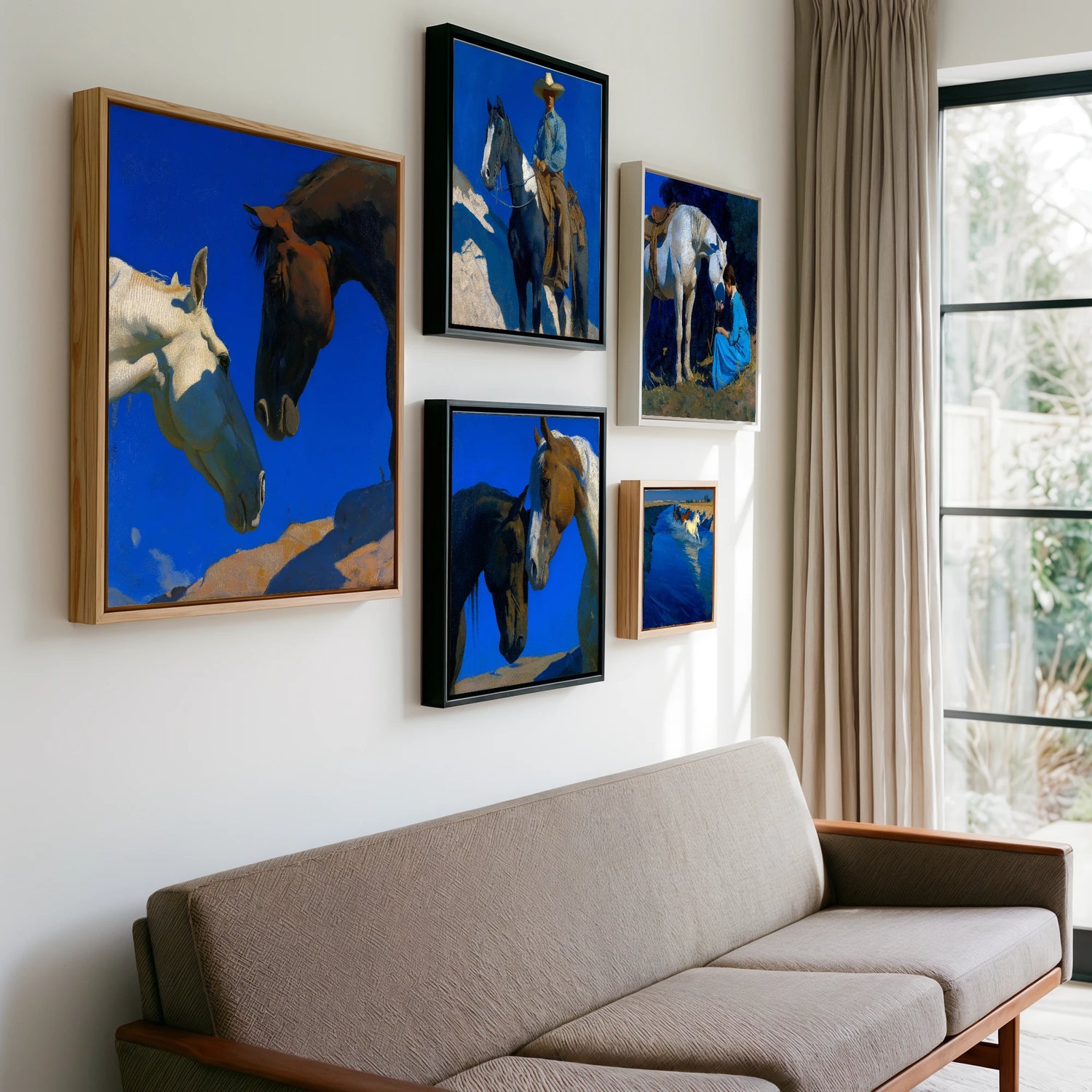 Gallery wall of art by Percival Kent