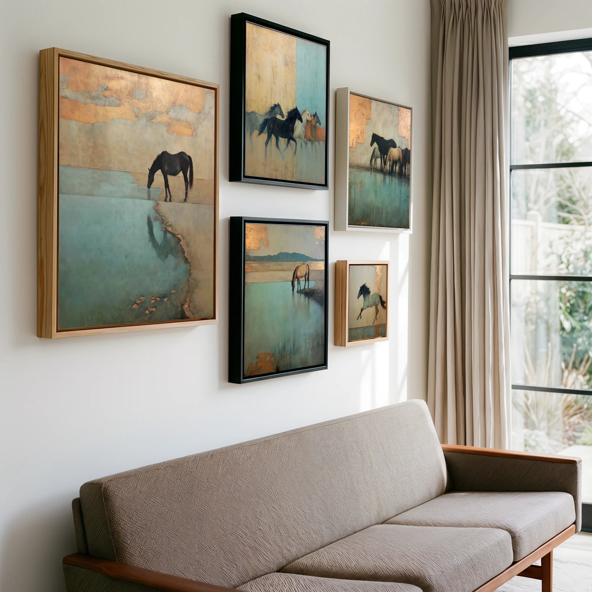 Gallery wall of art by Eloise Fairfax