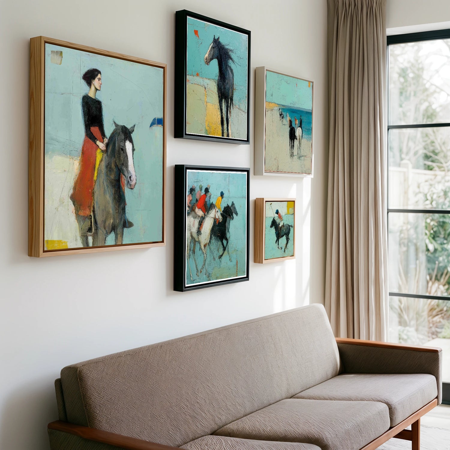 Gallery wall of art by Margot Davenport