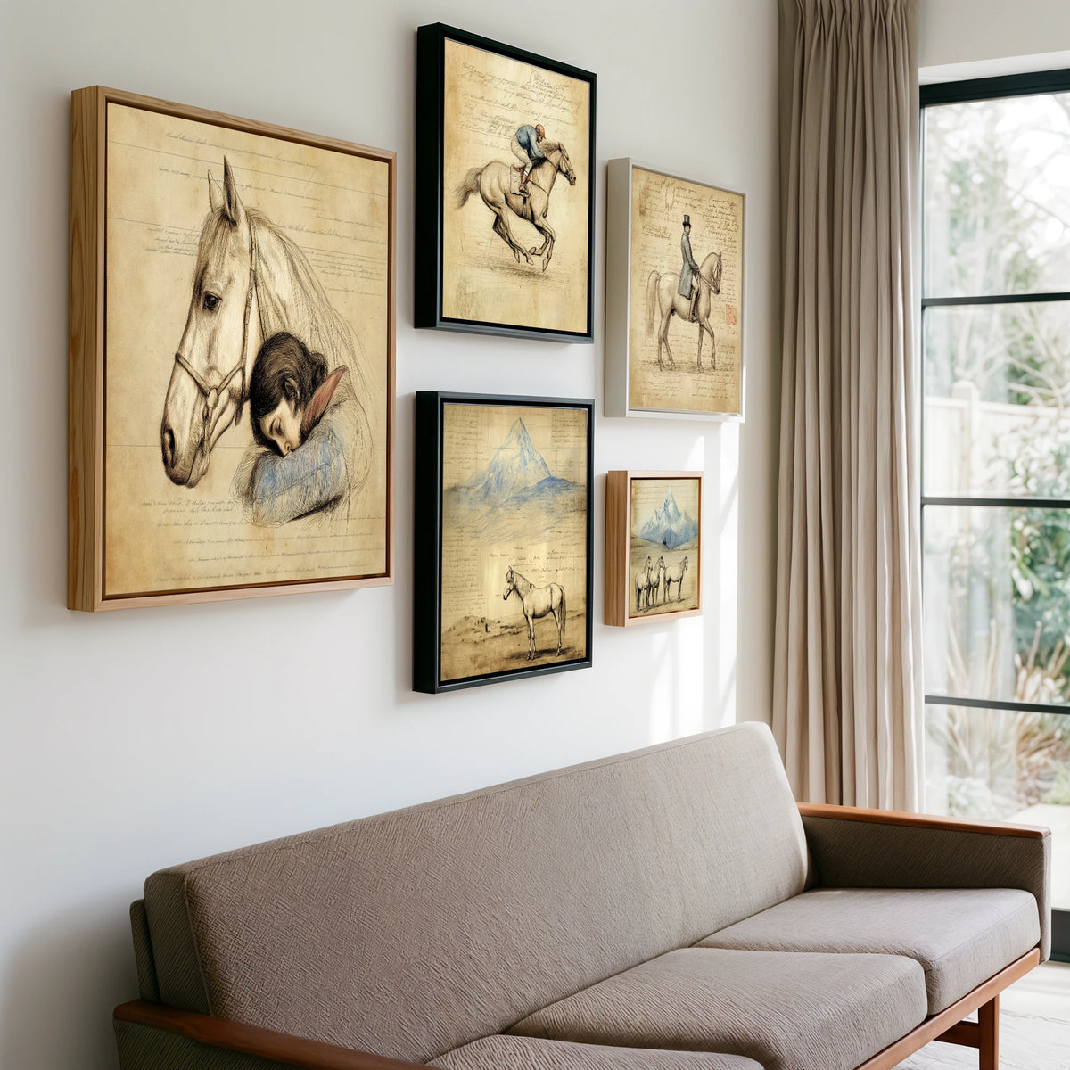 Gallery wall of art by Albert Loxley