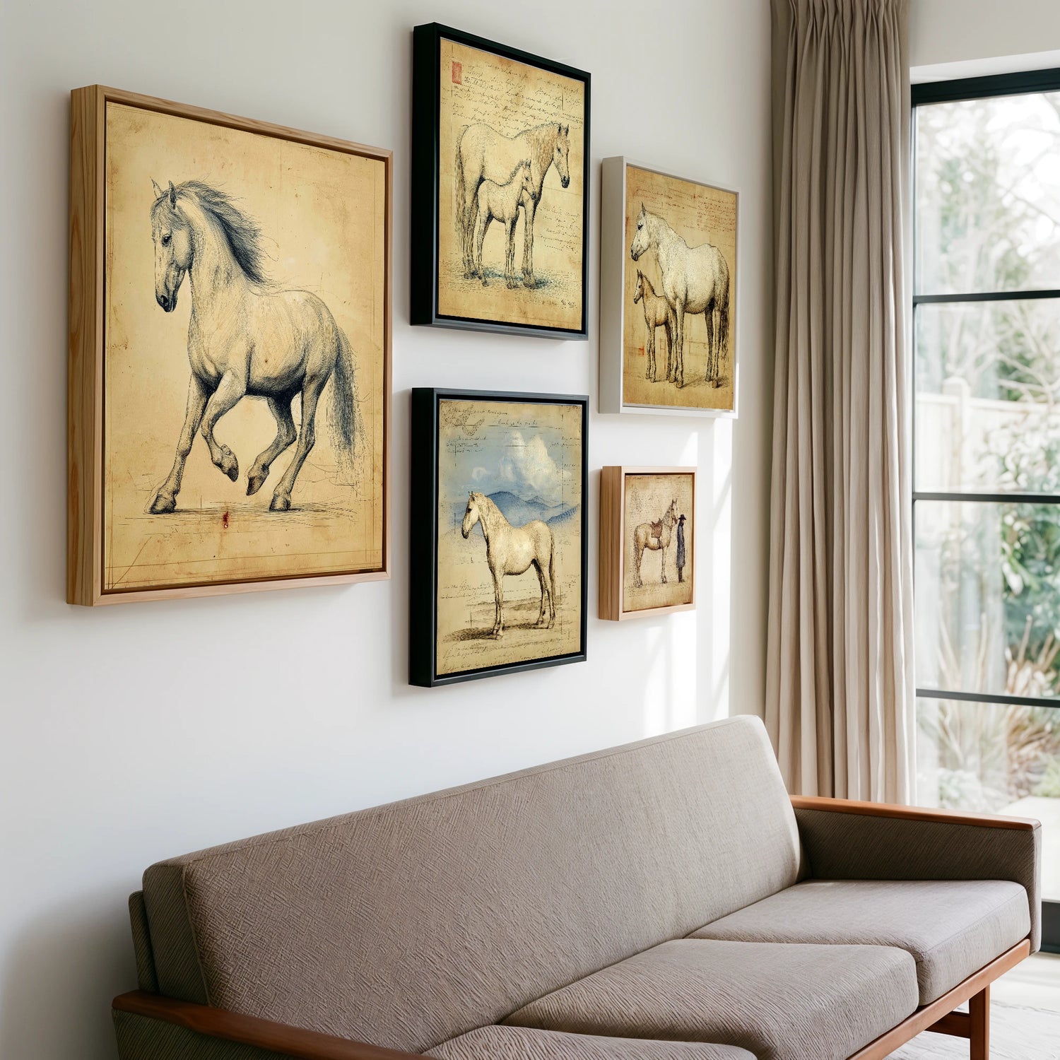 Gallery wall of art by Albert Loxley