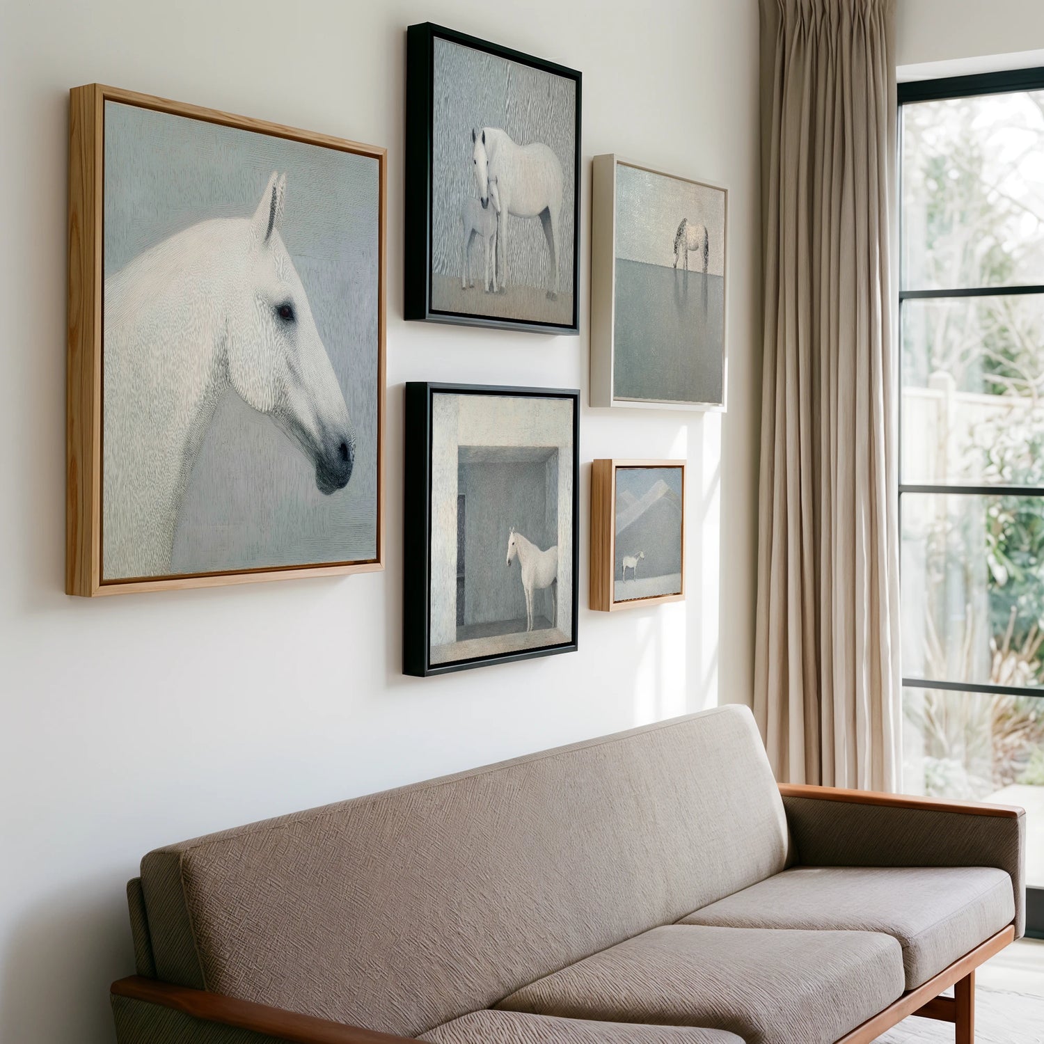Gallery wall of art by Constance Haywood