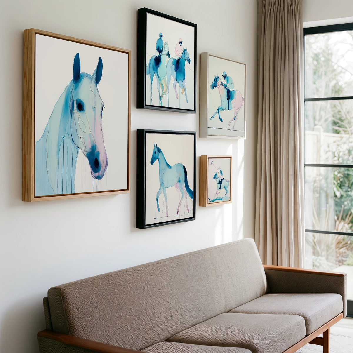 Gallery wall of art by Audrey Fontaine