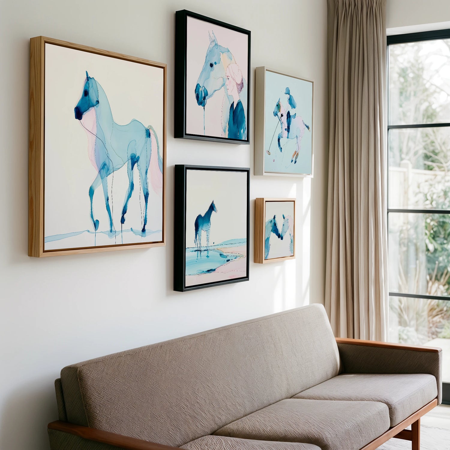 Gallery wall of art by Audrey Fontaine