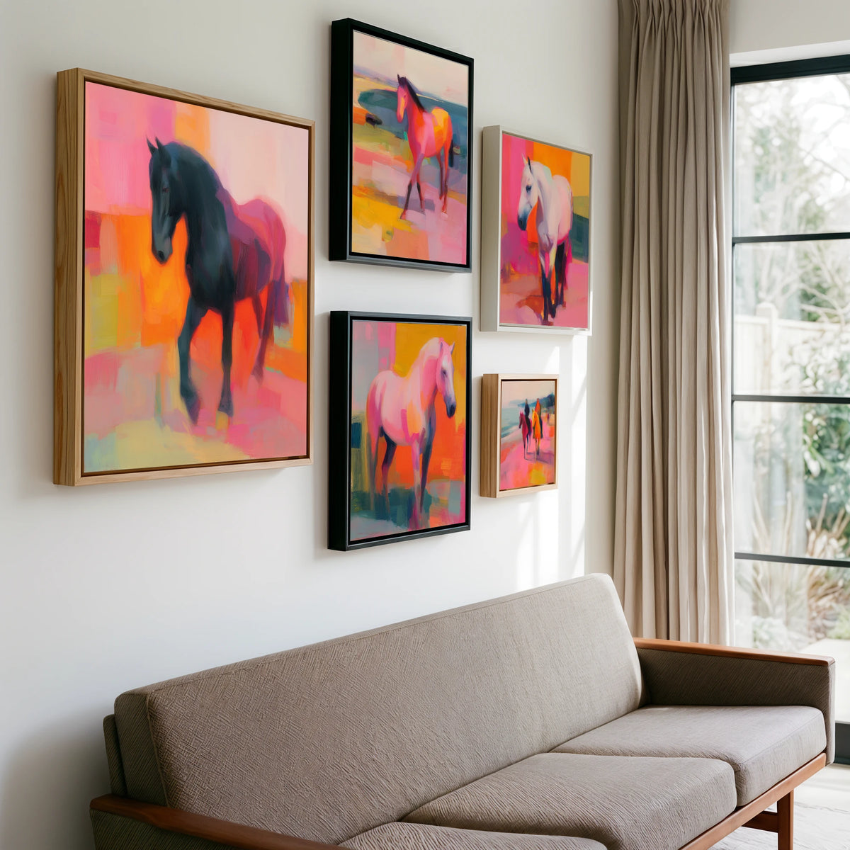 Gallery wall of art by Rosalind Pierce