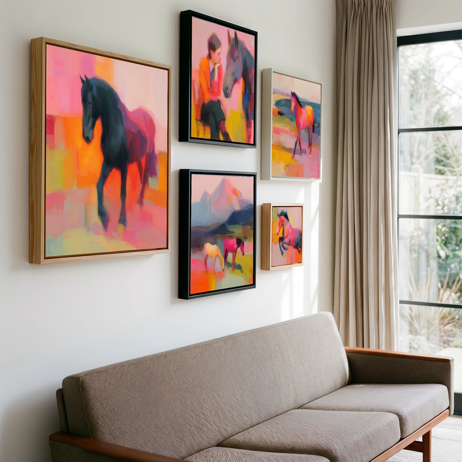 Gallery wall of art by Rosalind Pierce