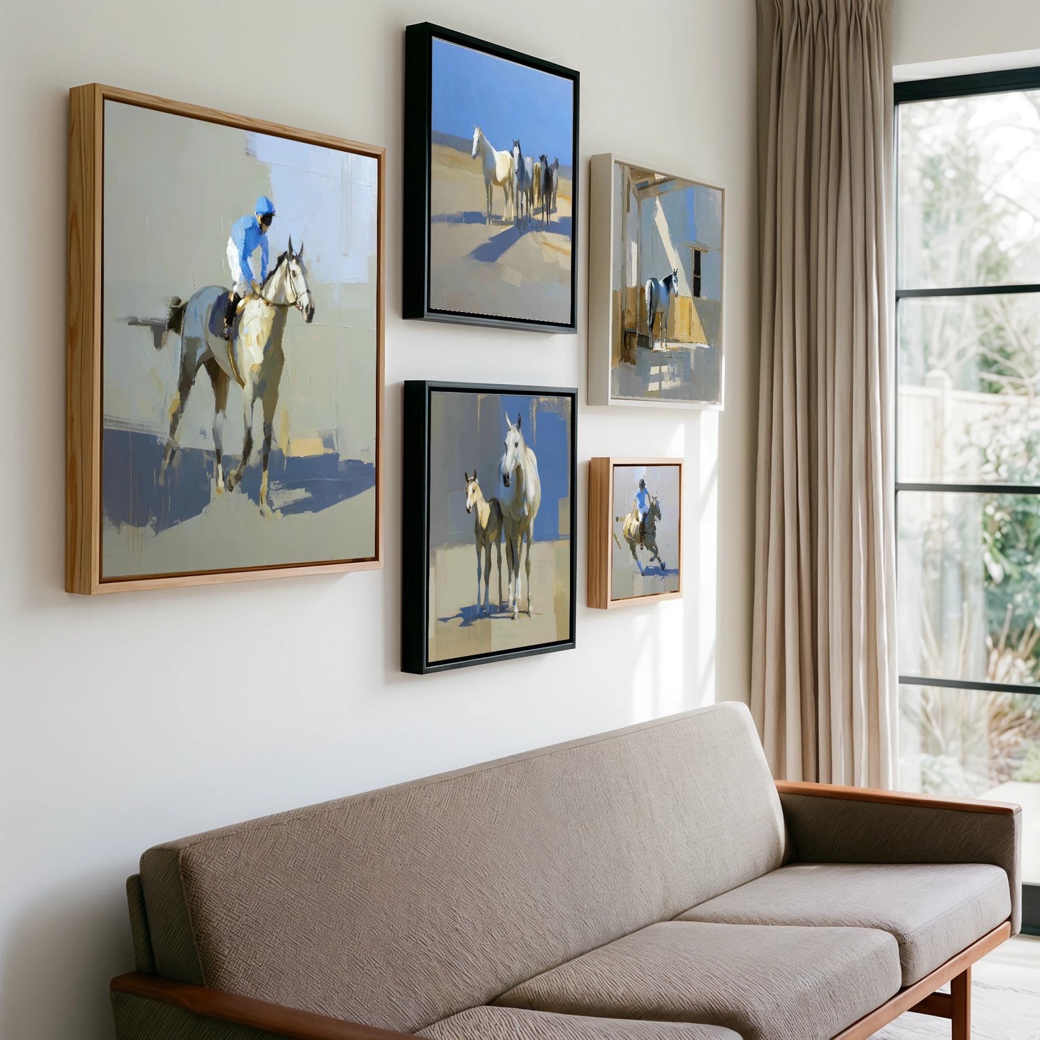 Gallery wall of art by Elias Thorne