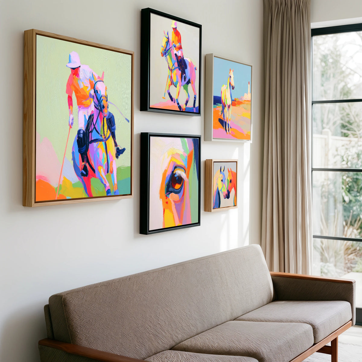 Gallery wall of art by Desmond Locke