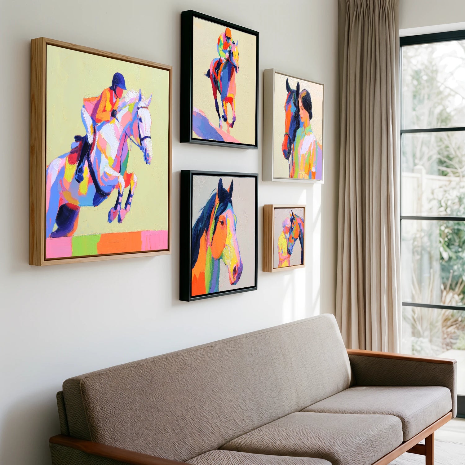 Gallery wall of art by Desmond Locke