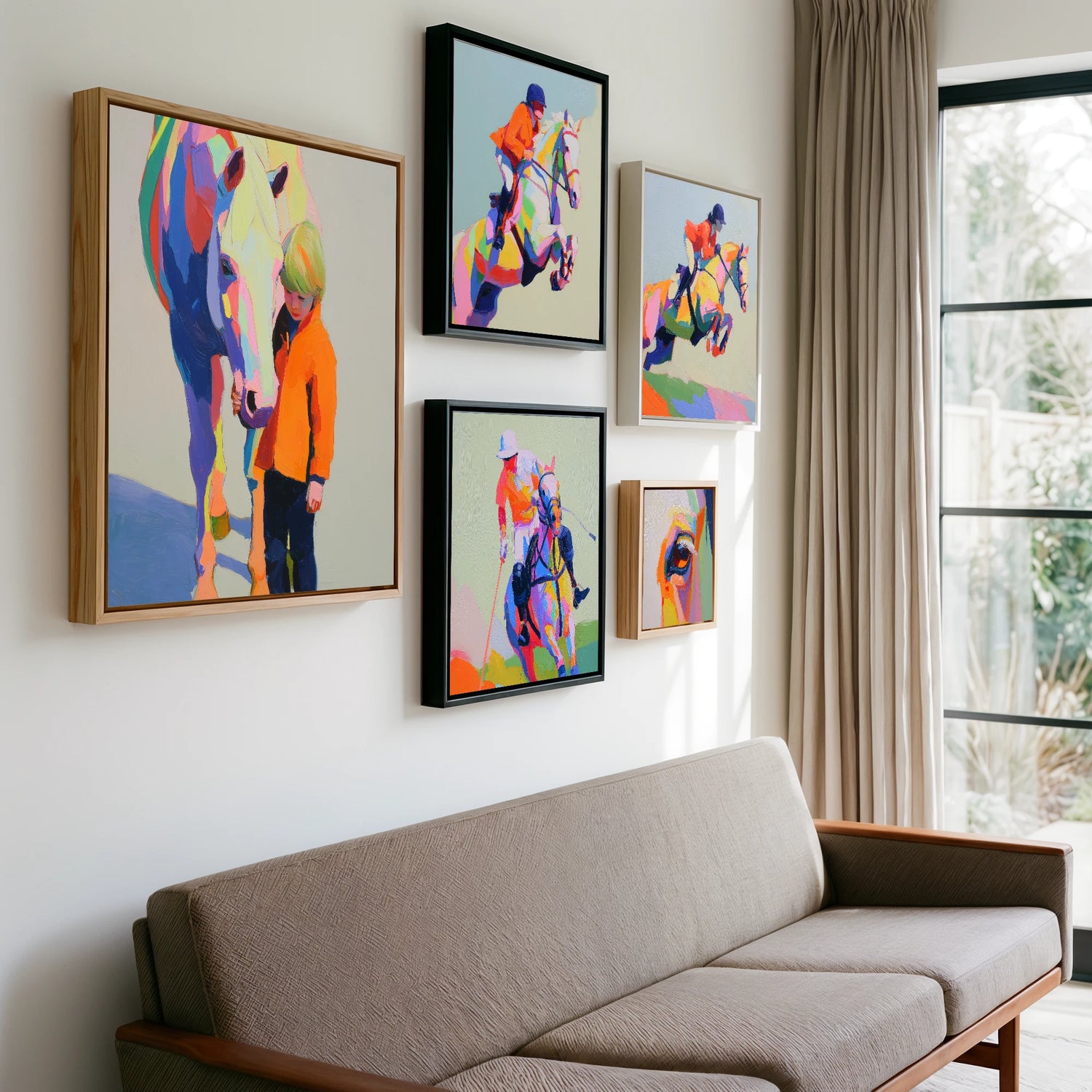 Gallery wall of art by Desmond Locke