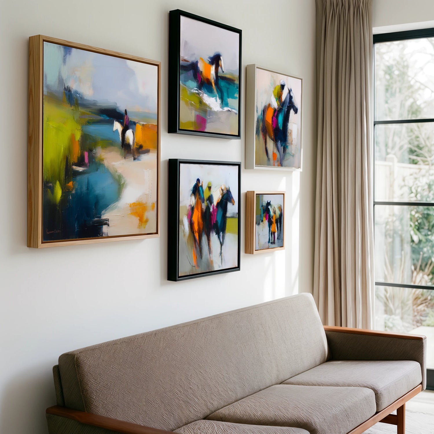 Gallery wall of art by Warren Yates