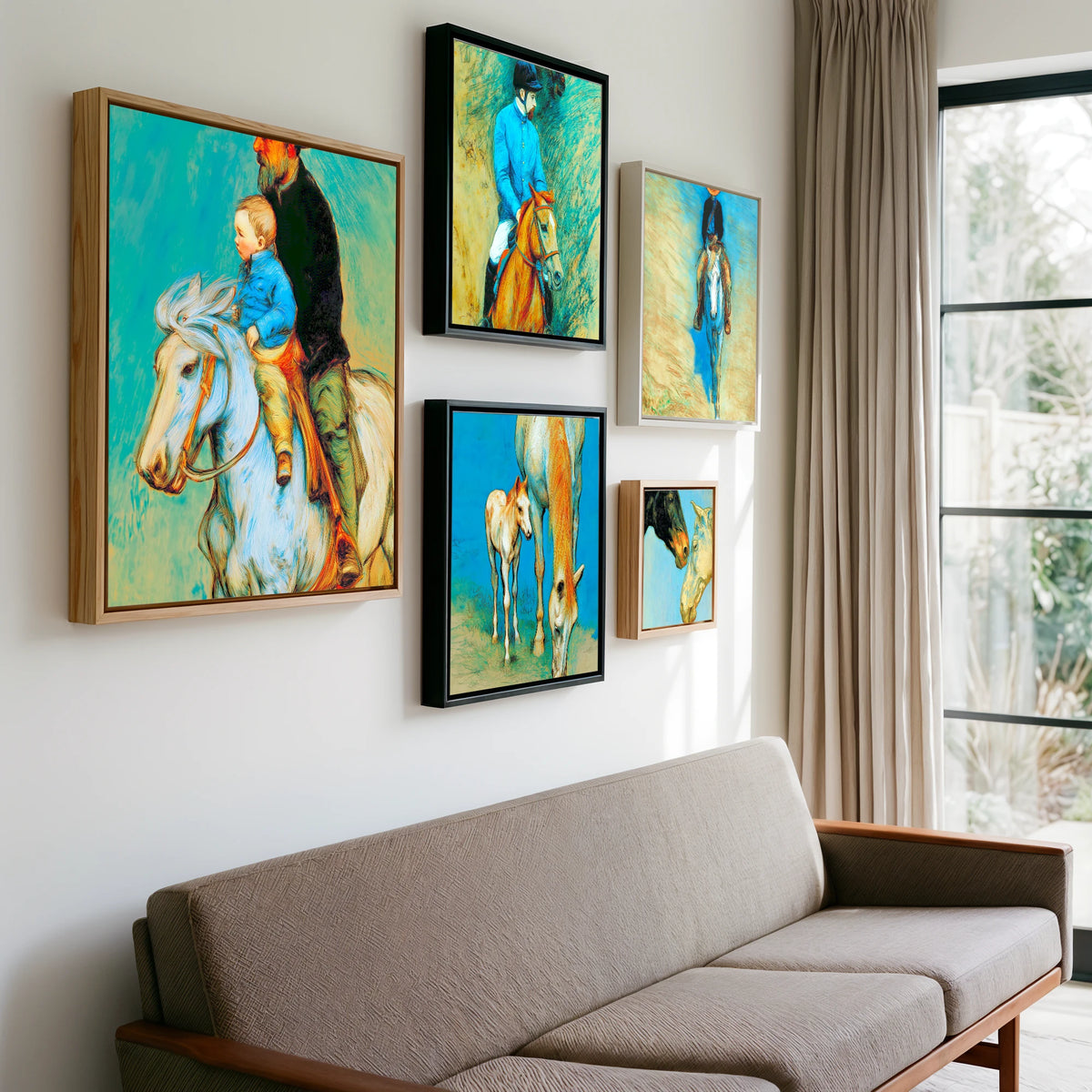 Gallery wall of art by Cecily Warwick