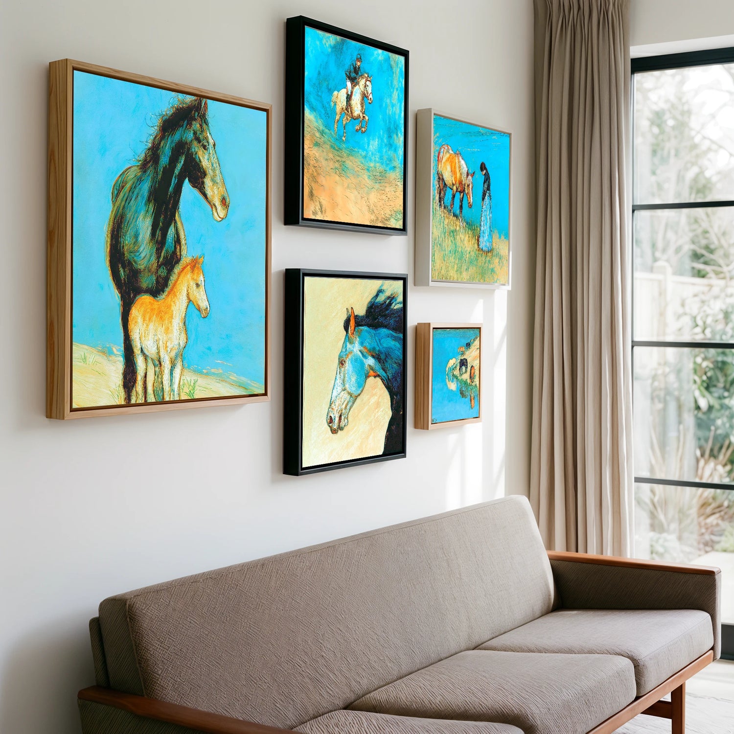 Gallery wall of art by Cecily Warwick