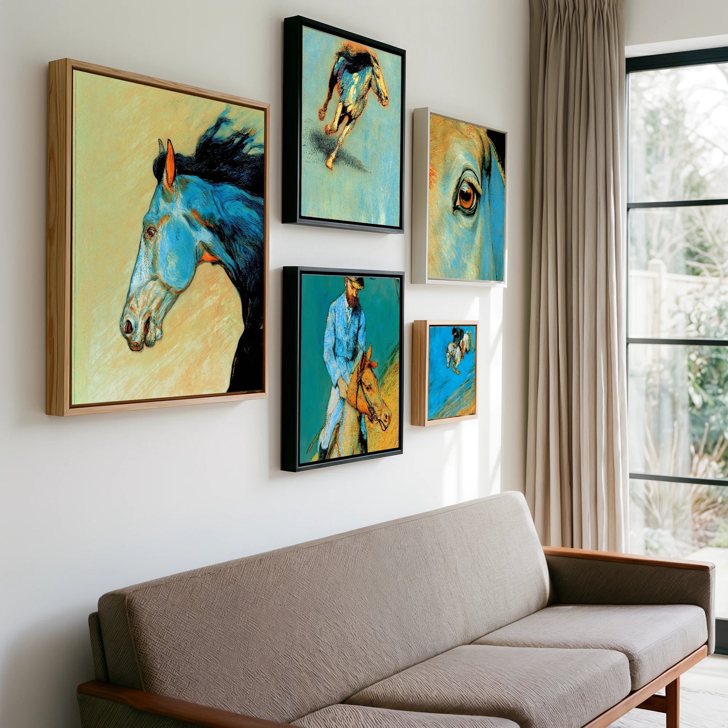 Gallery wall of art by Cecily Warwick