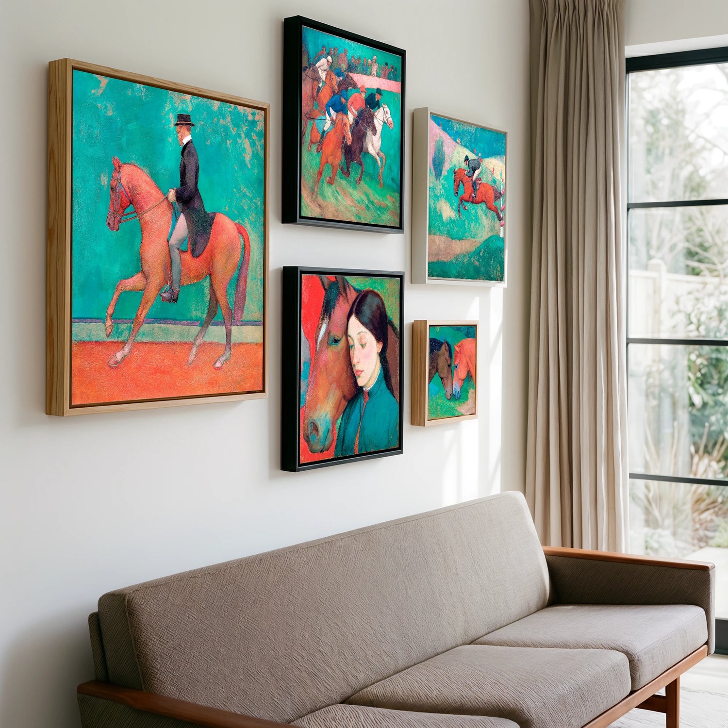 Gallery wall of art by Lawrence Gable