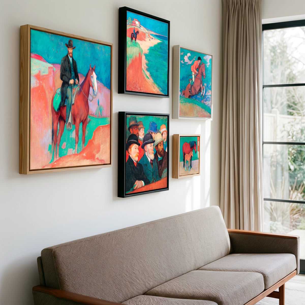 Gallery wall of art by Lawrence Gable