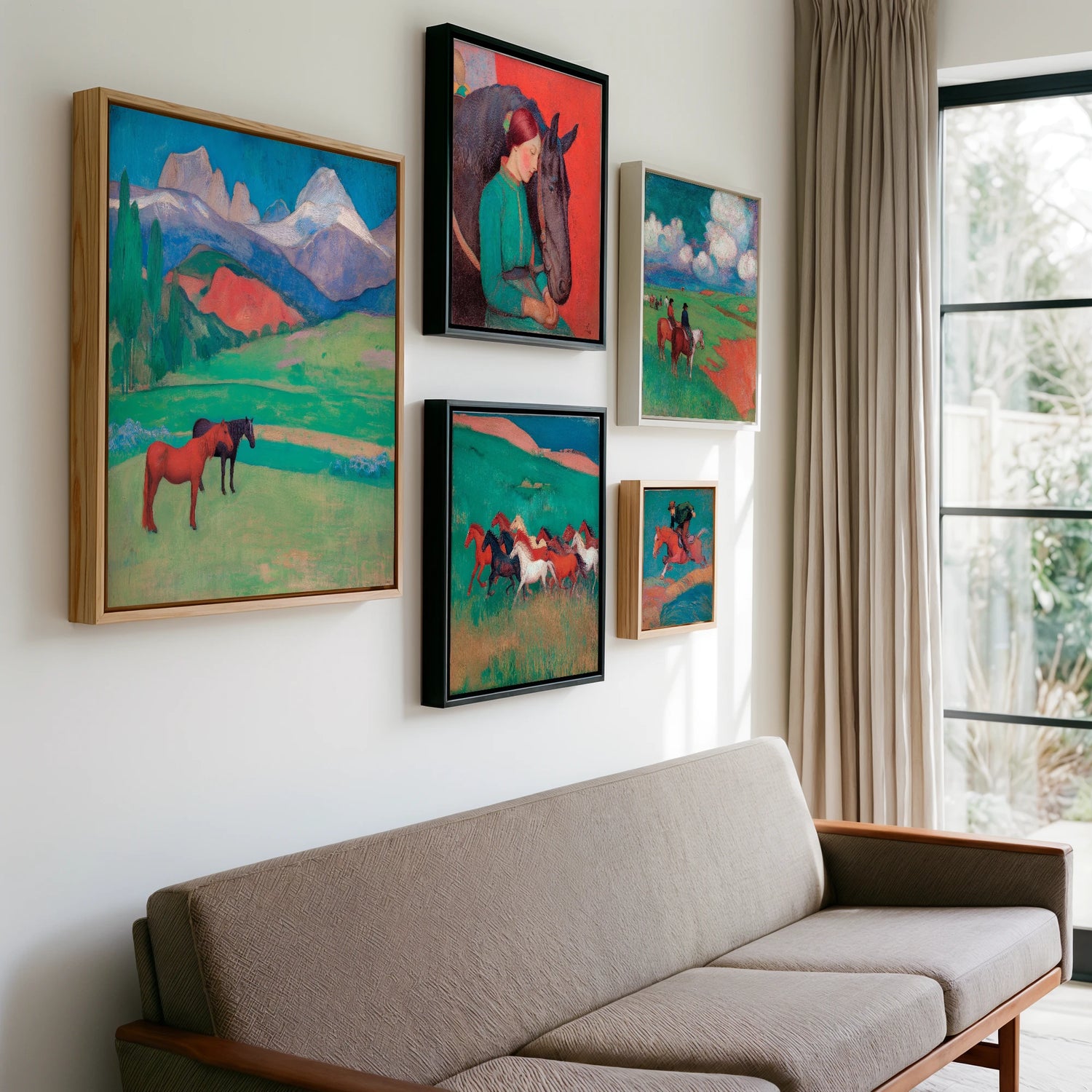 Gallery wall of art by Lawrence Gable