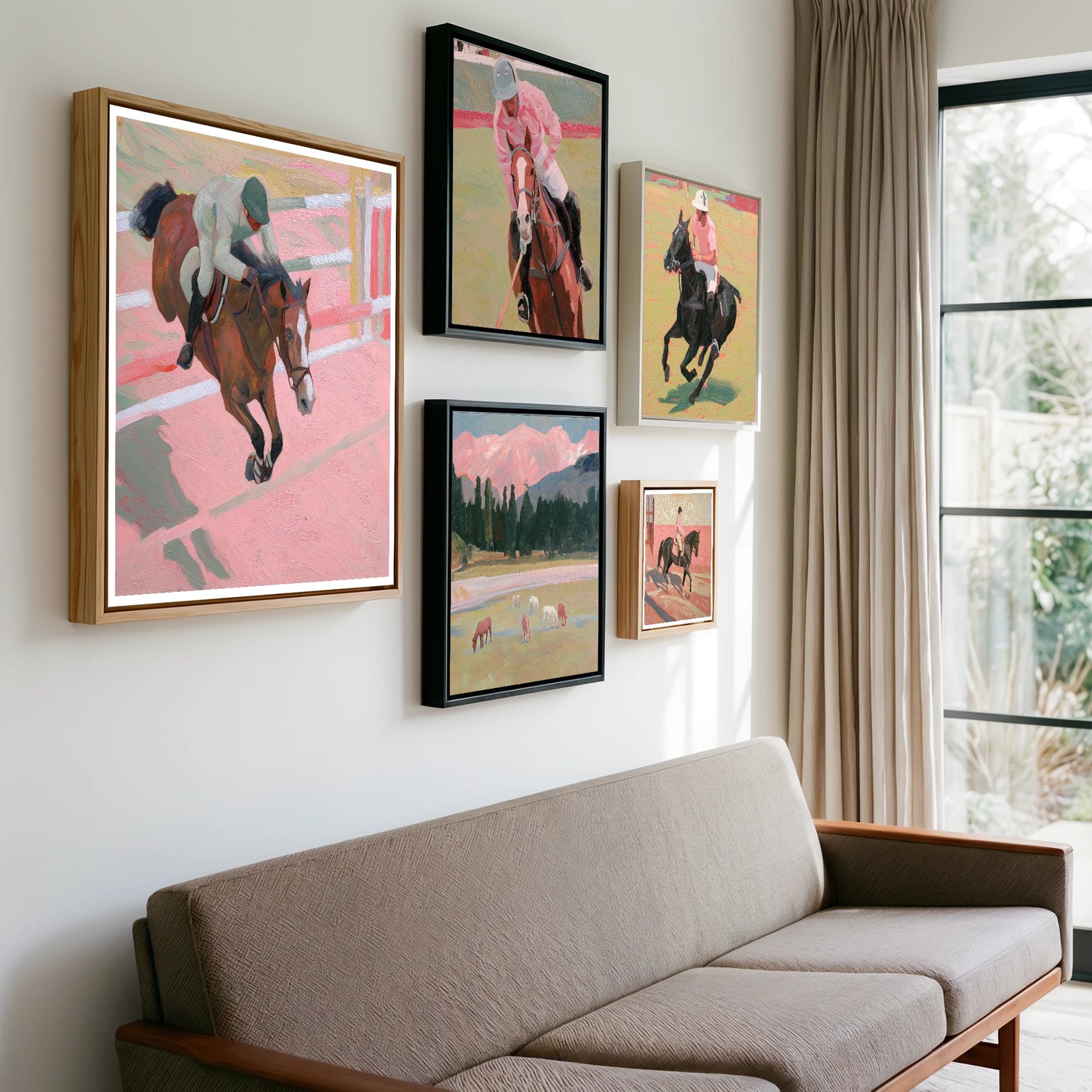 Gallery wall of art by Florence Hadley