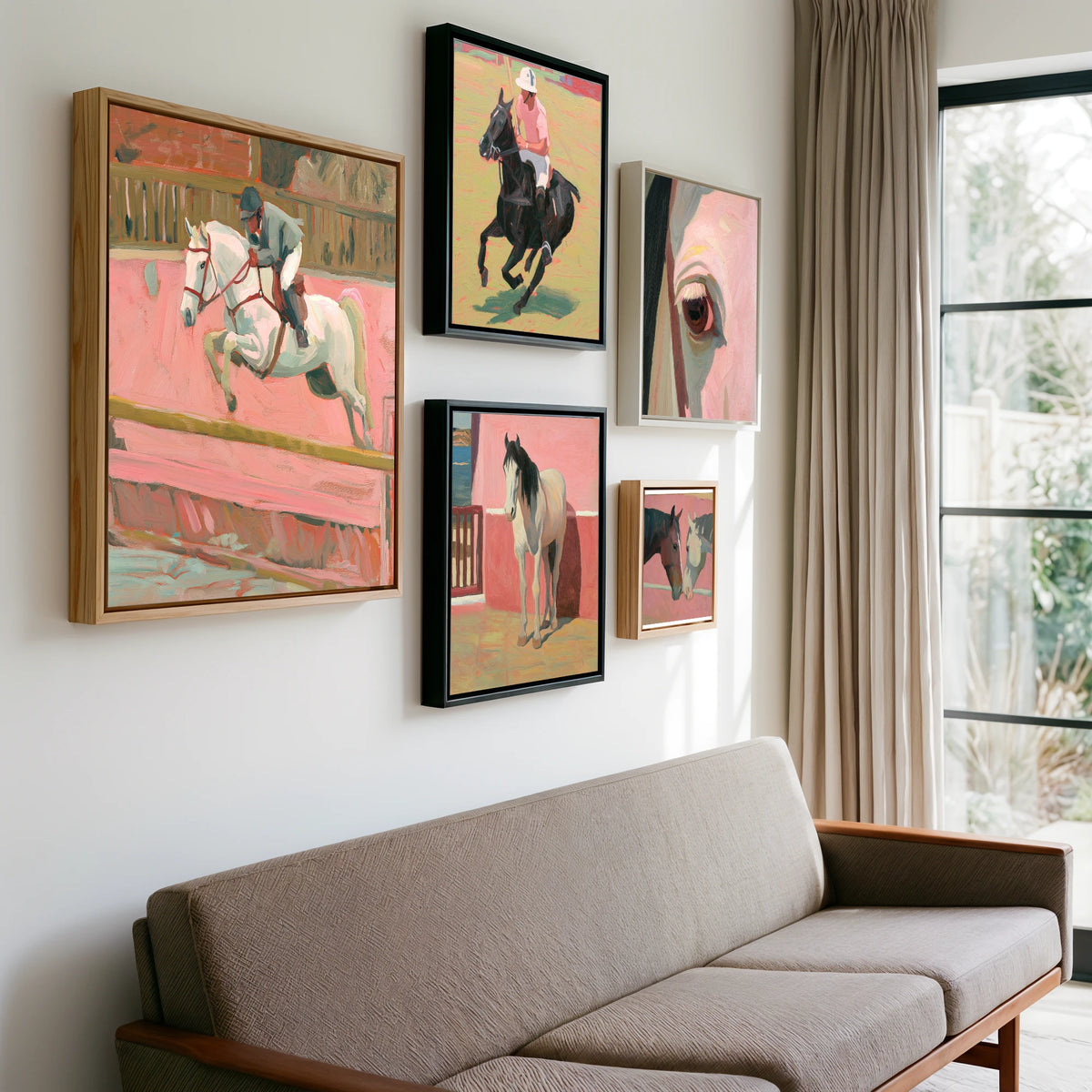 Gallery wall of art by Florence Hadley