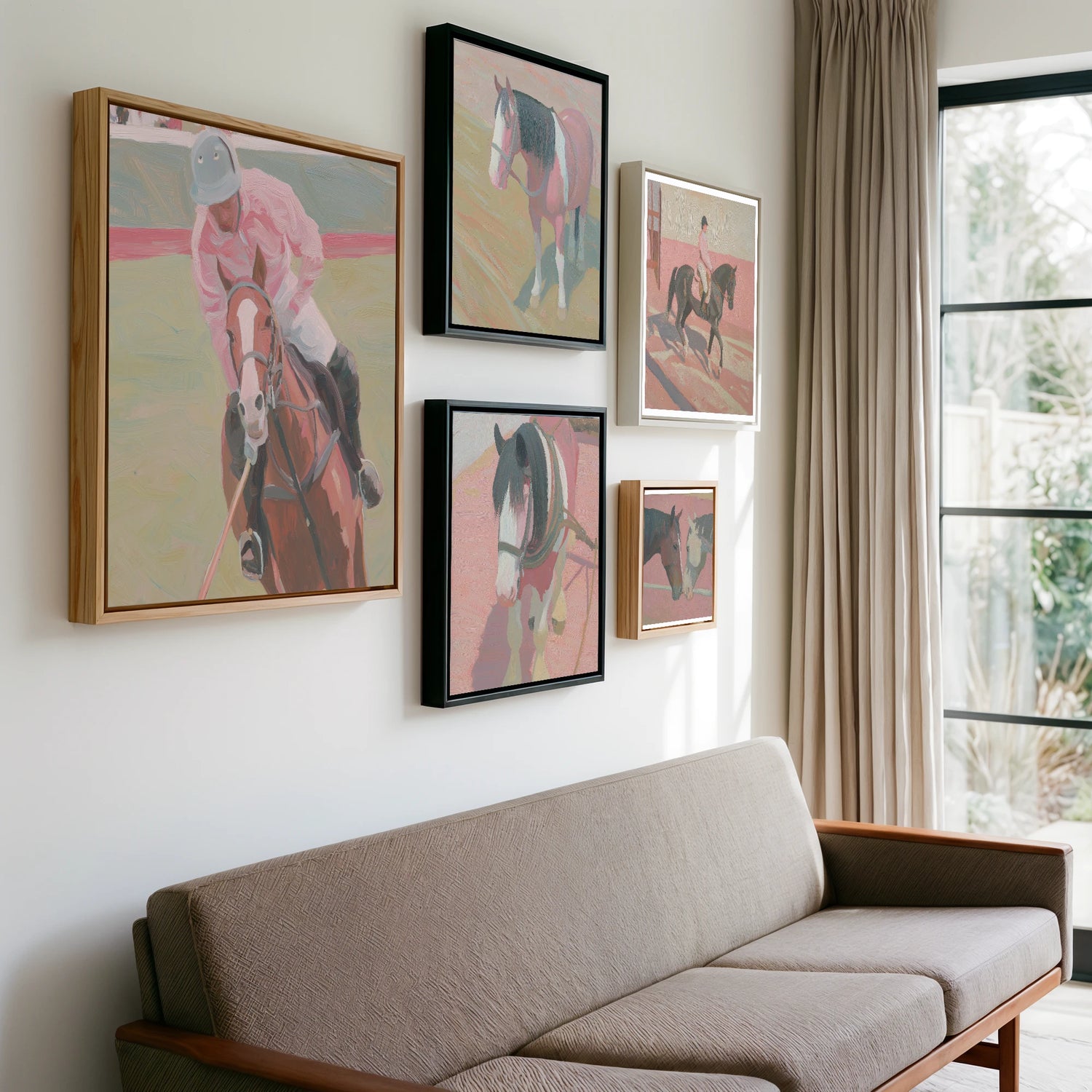 Gallery wall of art by Florence Hadley