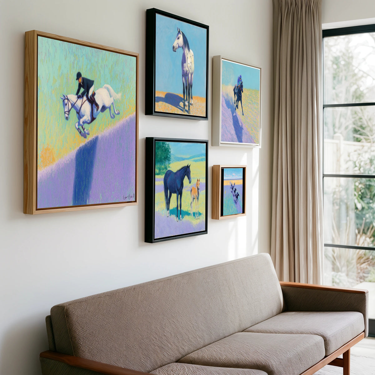 Gallery wall of art by Imogen Spencer