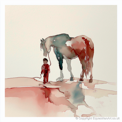A Bond Beyond Words - horse & rider art print and canvas by Theodore Grant A.I