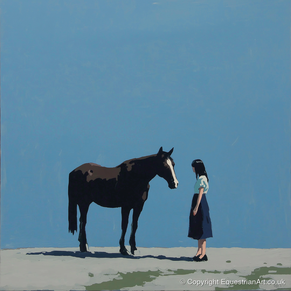 A Quiet Accord - horse & rider art print and canvas by Preston Hale A.I