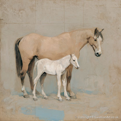 A Quiet Bond - mare & foal art print and canvas by Frederick Lowell A.I