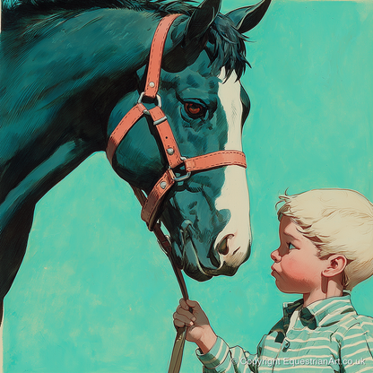 A Quiet Connection - horse & rider art print and canvas by Declan Foley A.I