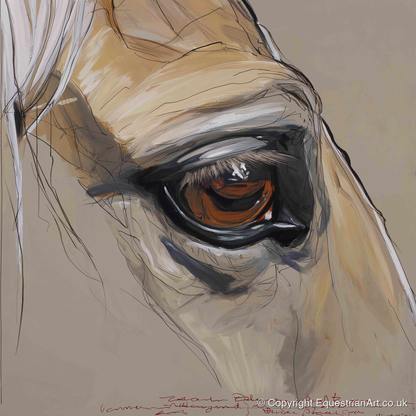 A Quiet Connection - horse portrait art print and canvas by Jasper Montgomery A.I