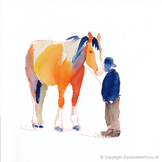 A Quiet Connection - working horse art print and canvas by Maxwell Flynn A.I