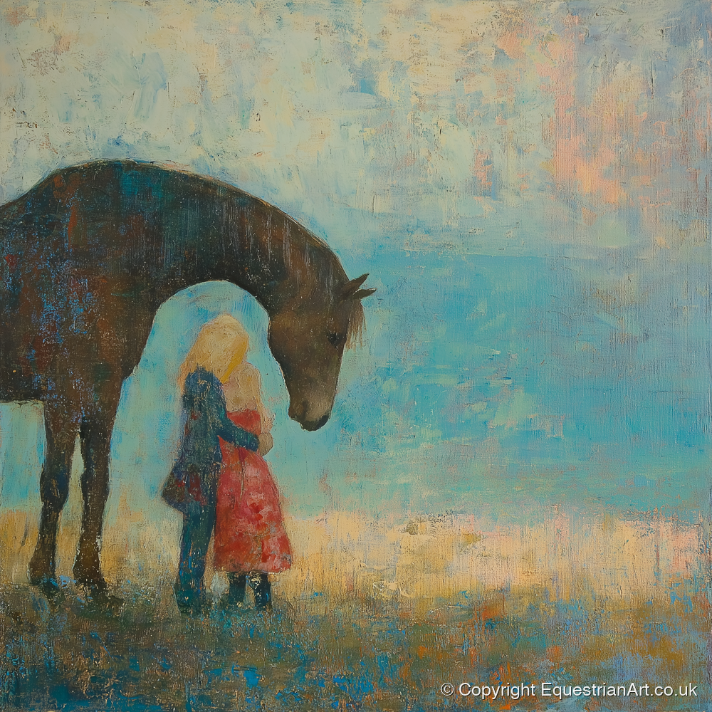 A Quiet Guardian - horse & rider art print and canvas by Benedict Croft A.I