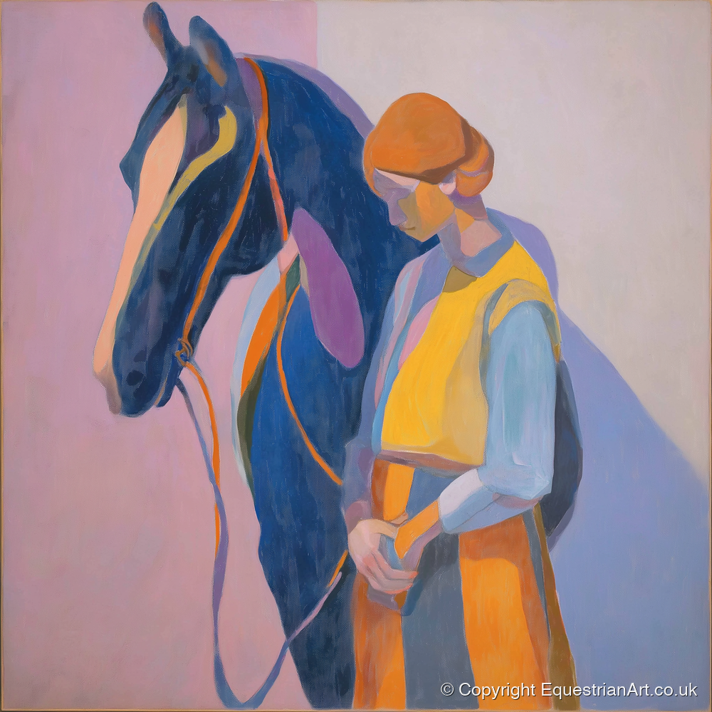 A Quiet Harmony - horse & rider art print and canvas by Helena Ashby A.I