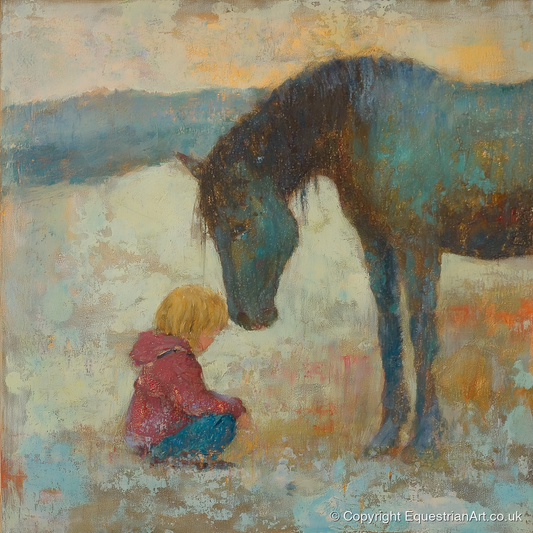A Quiet Understanding - horse & rider art print and canvas by Benedict Croft A.I