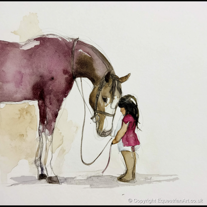 A Quiet Understanding - horse & rider art print and canvas by Edward Harrington A.I