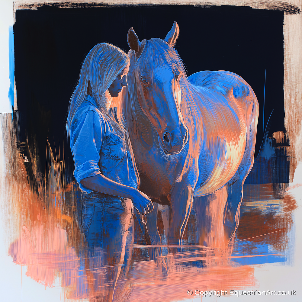 A Quiet Understanding - horse & rider art print and canvas by Charles Ashford A.I