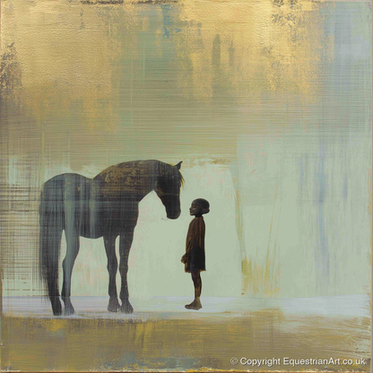 A Quiet Understanding - horse & rider art print and canvas by Graham Whitaker A.I