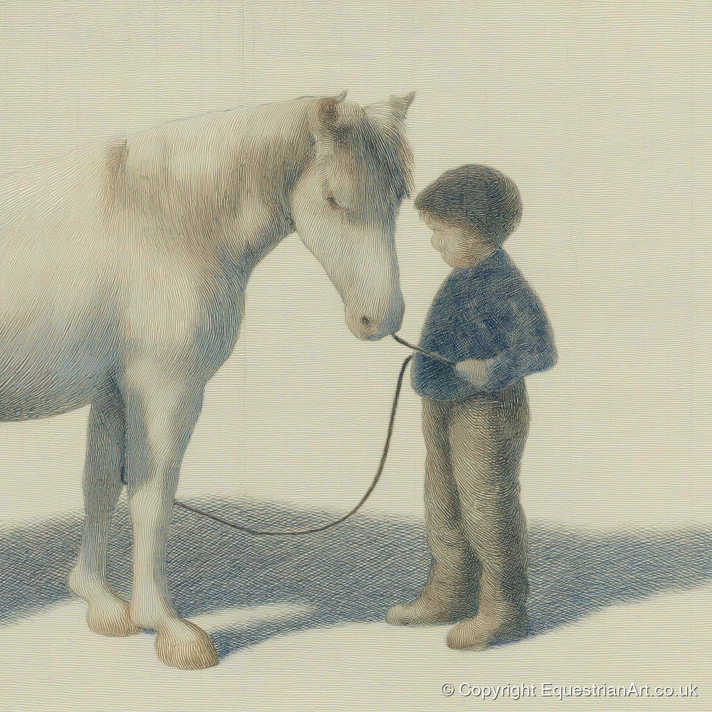 A Quiet Understanding - horse & rider art print and canvas by Arthur Sterling A.I
