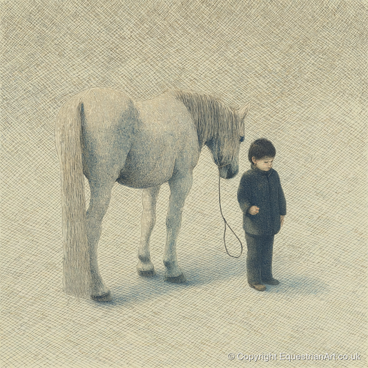 A Quiet Understanding - horse & rider art print and canvas by Arthur Sterling A.I