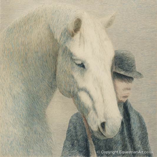 A Quiet Understanding - horse & rider art print and canvas by Arthur Sterling A.I