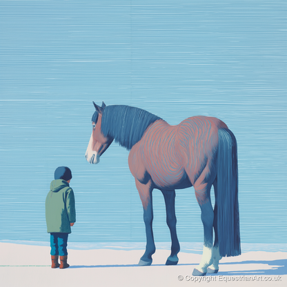 A Quiet Understanding - horse & rider art print and canvas by Simon Whitlock A.I