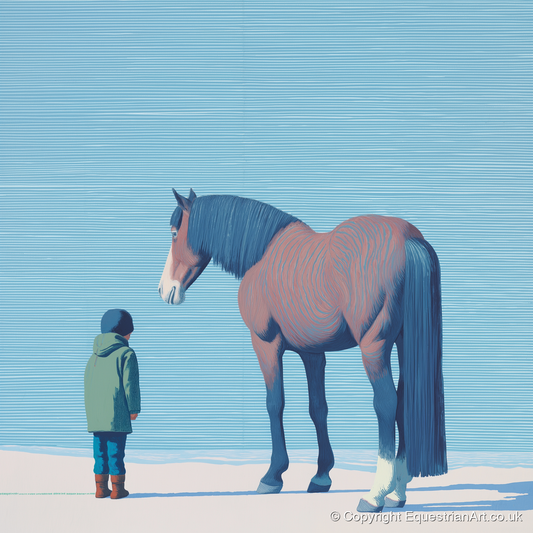 A Quiet Understanding - horse & rider art print and canvas by Simon Whitlock A.I