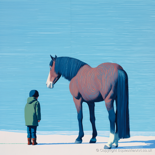 A Quiet Understanding - horse & rider art print and canvas by Simon Whitlock A.I