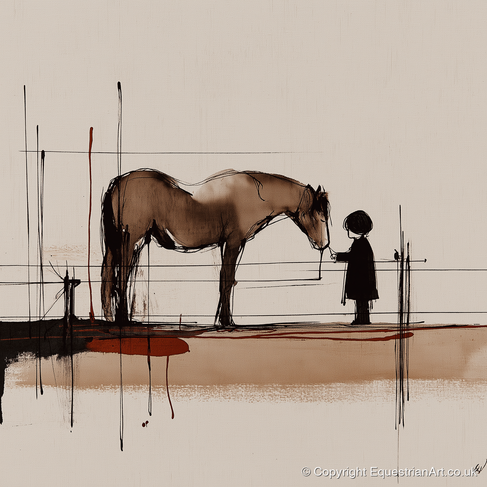 A Quiet Understanding - horse & rider art print and canvas by Julian Vance A.I