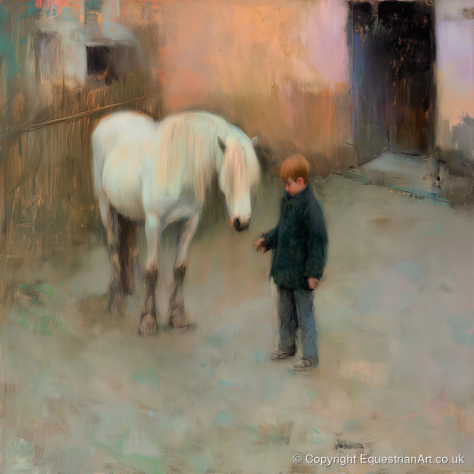 A Quiet Understanding - horse & rider art print and canvas by Nathaniel Reed A.I