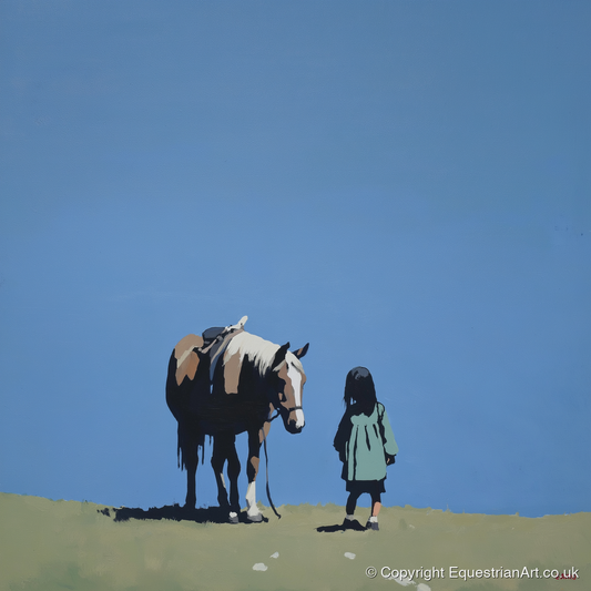A Quiet Understanding - horse & rider art print and canvas by Preston Hale A.I